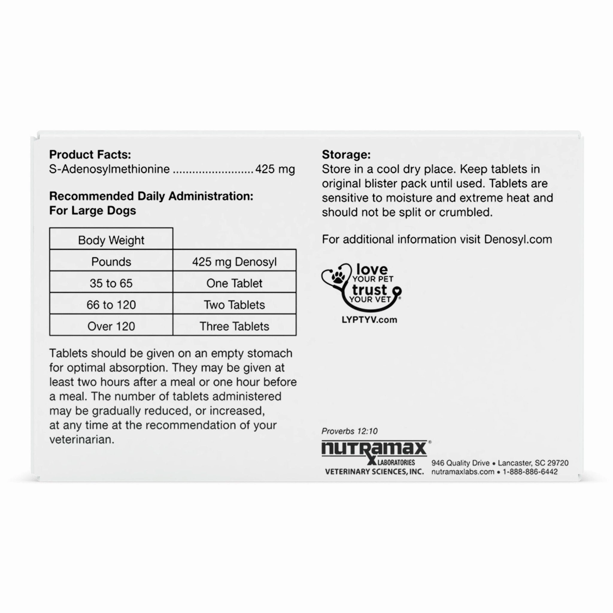 Nutramax Denosyl Liver and Brain Health Supplement