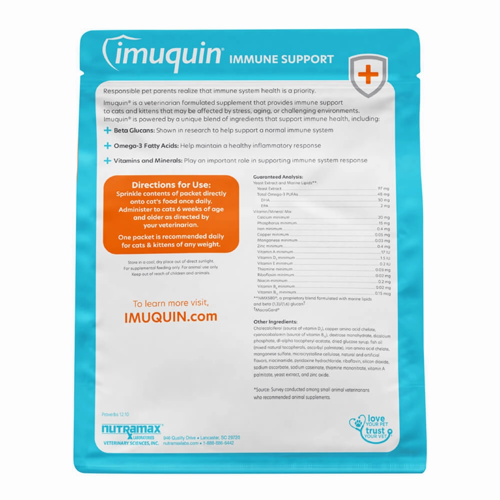 Nutramax Imuquin Immune Health for Cats, 30 Packets