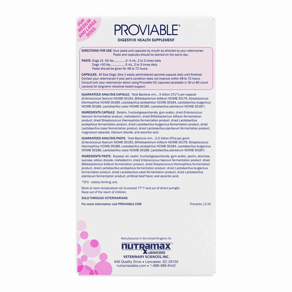 Nutramax Proviable-KP/DC Kit for Dogs and Cats, 10 Capsules