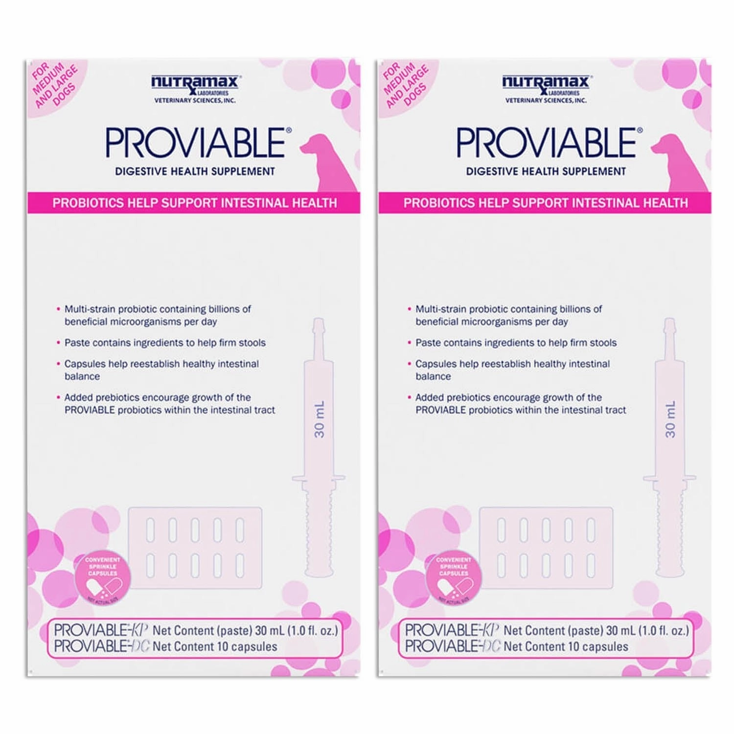 Nutramax Proviable-KP/DC Kit for Dogs and Cats, 10 Capsules