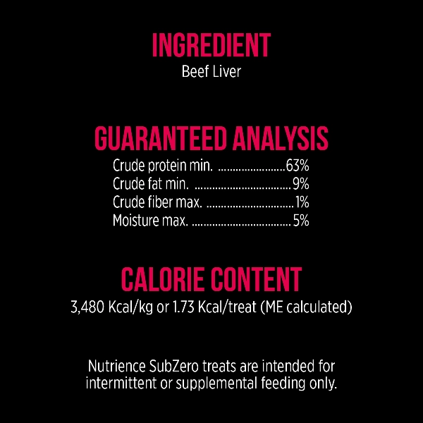 Nutrience SubZero Freeze-Dried Beef Liver Dog Treats