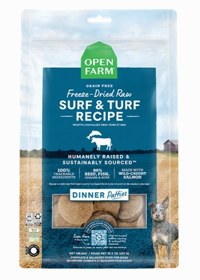 Open Farm Grain Free Surf and Turf Recipe Freeze Dried Raw Dog Food Patties