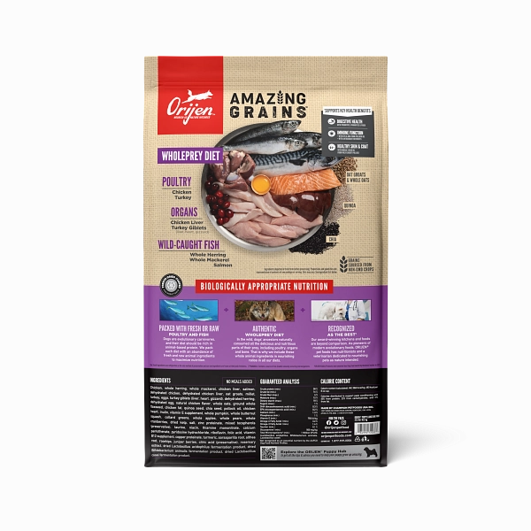 ORIJEN High Protein Amazing Grains Large Breed Puppy Dry Dog Food