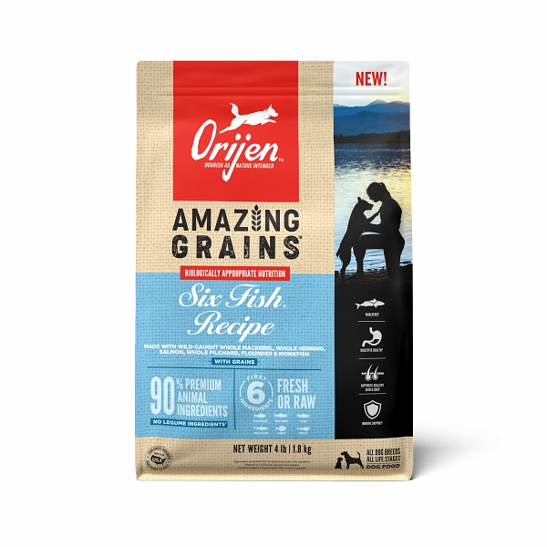 ORIJEN High Protein Amazing Grains Six Fish Recipe Dry Dog Food