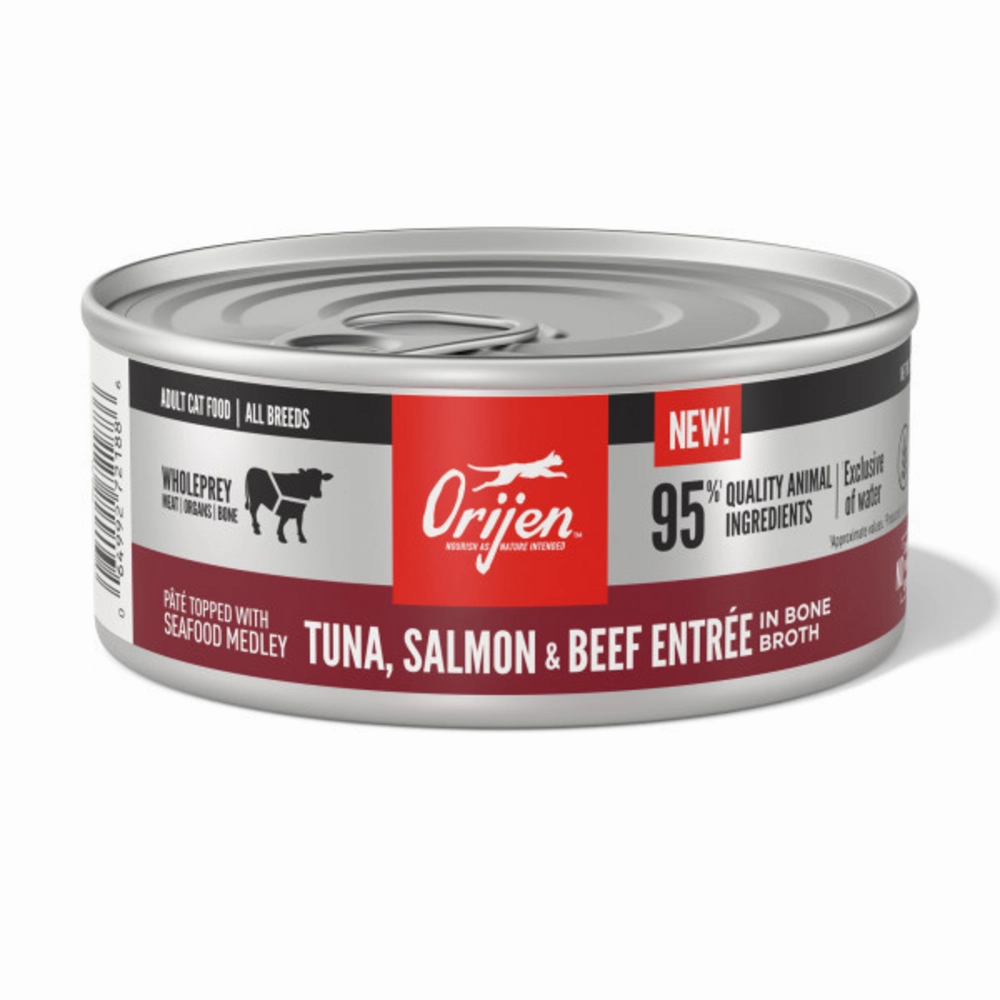 ORIJEN Tuna, Salmon   Beef Entre in Bone Broth Wet Cat Food