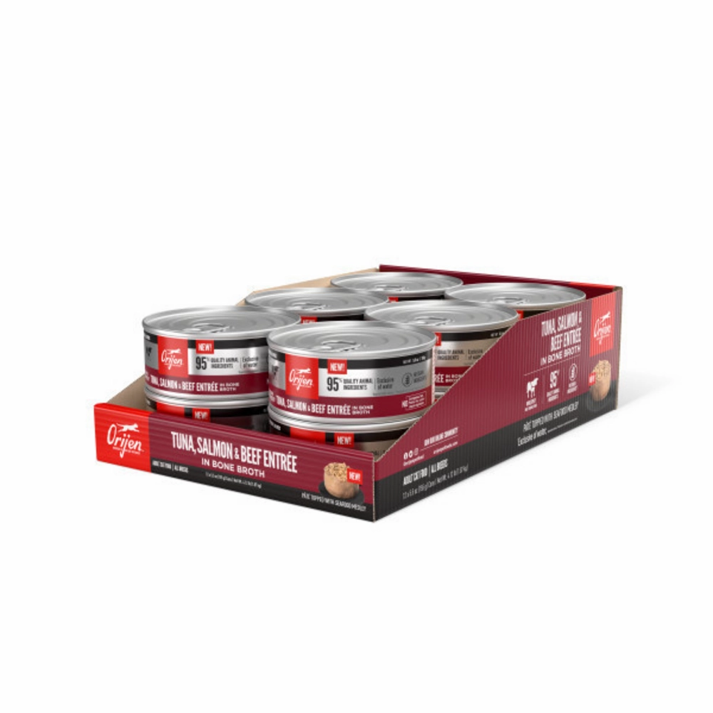ORIJEN Tuna, Salmon   Beef Entre in Bone Broth Wet Cat Food