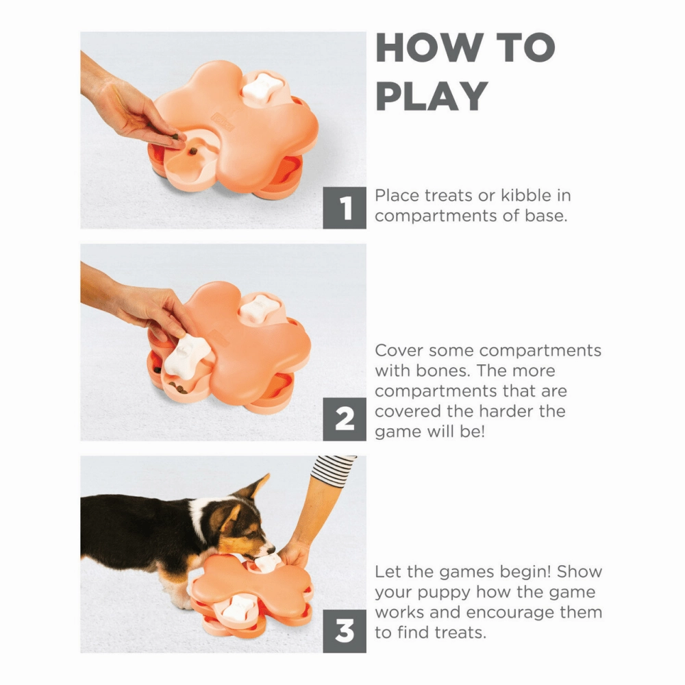 Outward Hound Puppy Tornado Interactive Treat Dispensing Toy (Pink level 2 Intermediate)