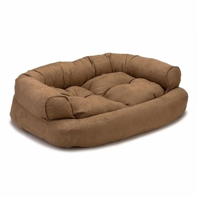 Overstuffed Luxury Dog Sofa Bed Camel