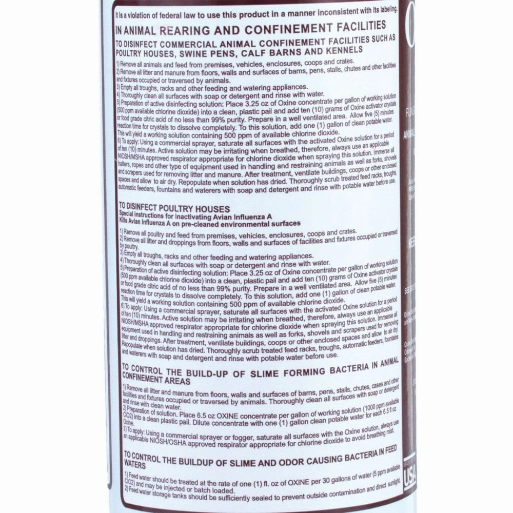Oxine AH Sanitizer Disinfectant for Animal Facilities
