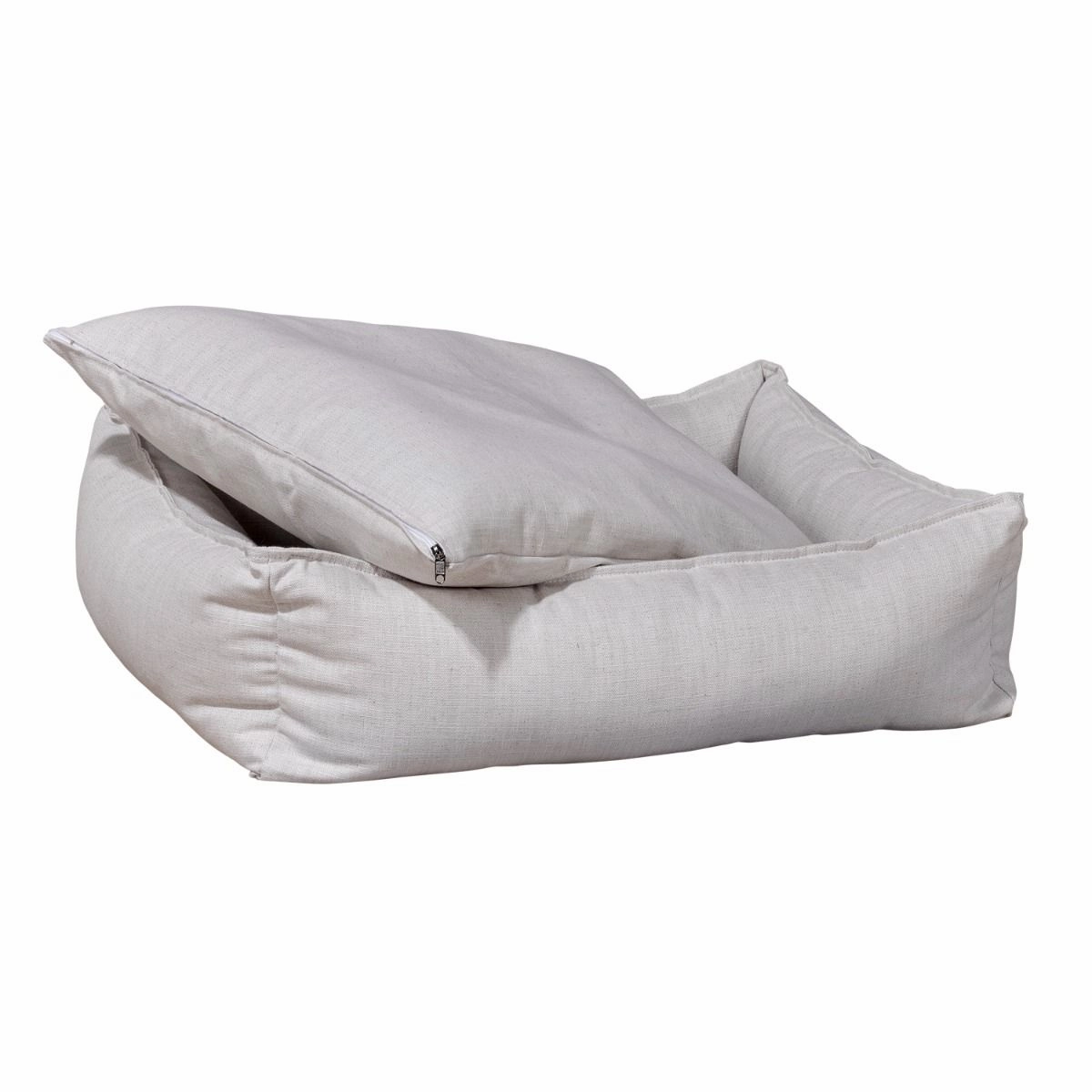 Parchment Linen Blend B Lounge Dog Bed