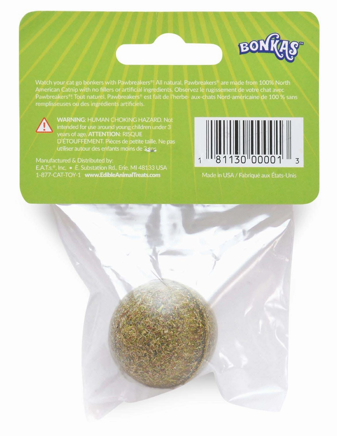 Pawbreakers Bonkas Catnip Candy Ball Cat Toy