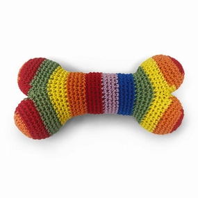 Pawer Squeaky Rainbow Bone Dog Toy