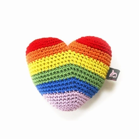 Pawer Squeaky Rainbow Heart Dog Toy