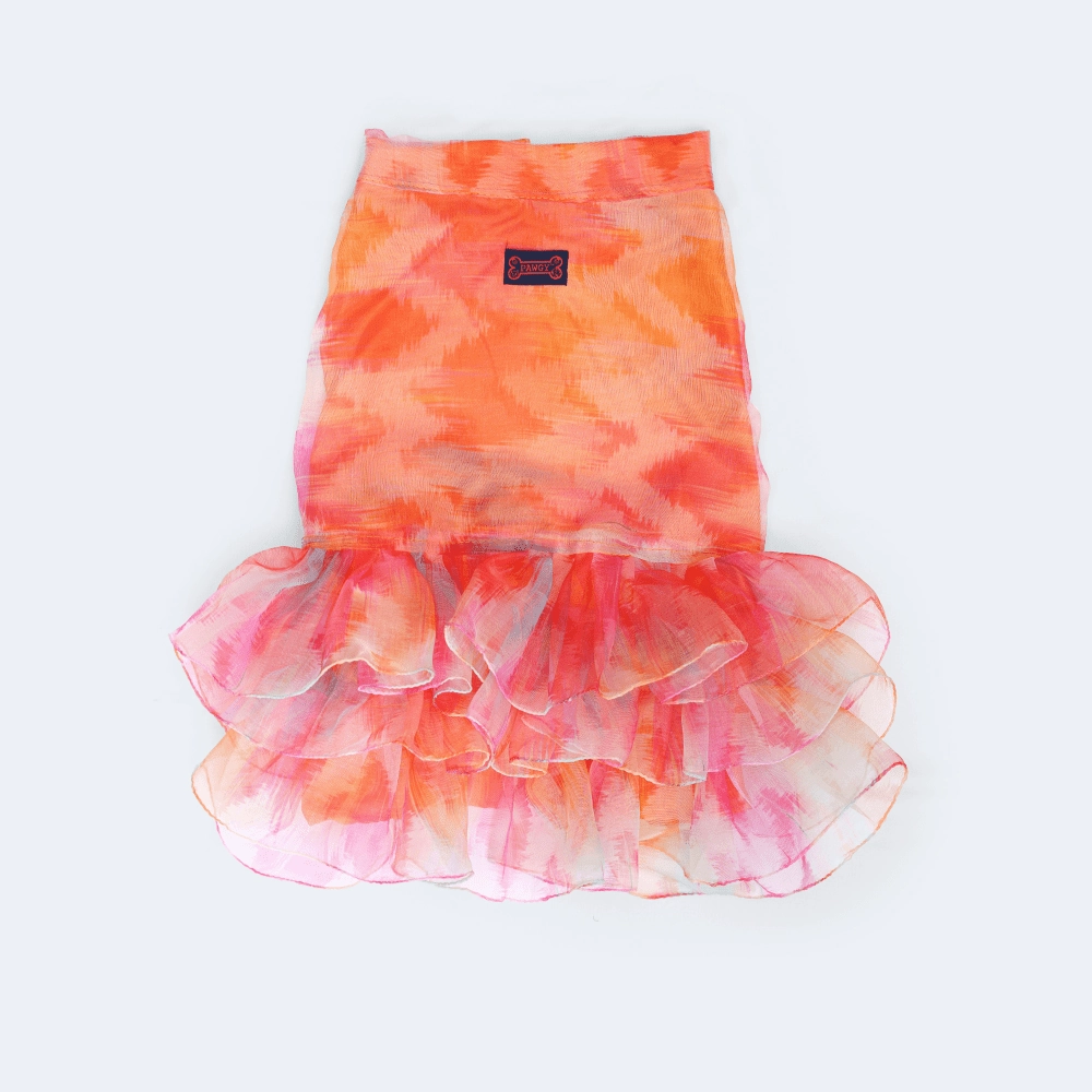 Pawgypets Frill Dress for Dogs and Cats (Orange)