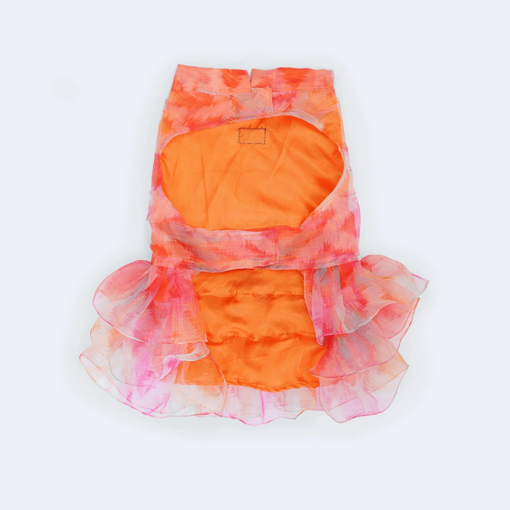 Pawgypets Frill Dress for Dogs and Cats (Orange)