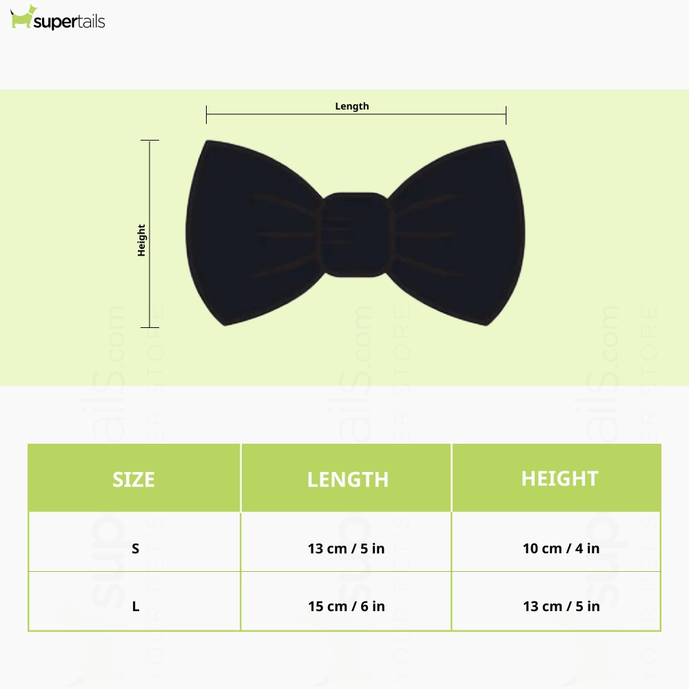 Pawgypets Party Wear Bowtie for Dogs and Cats (Black)