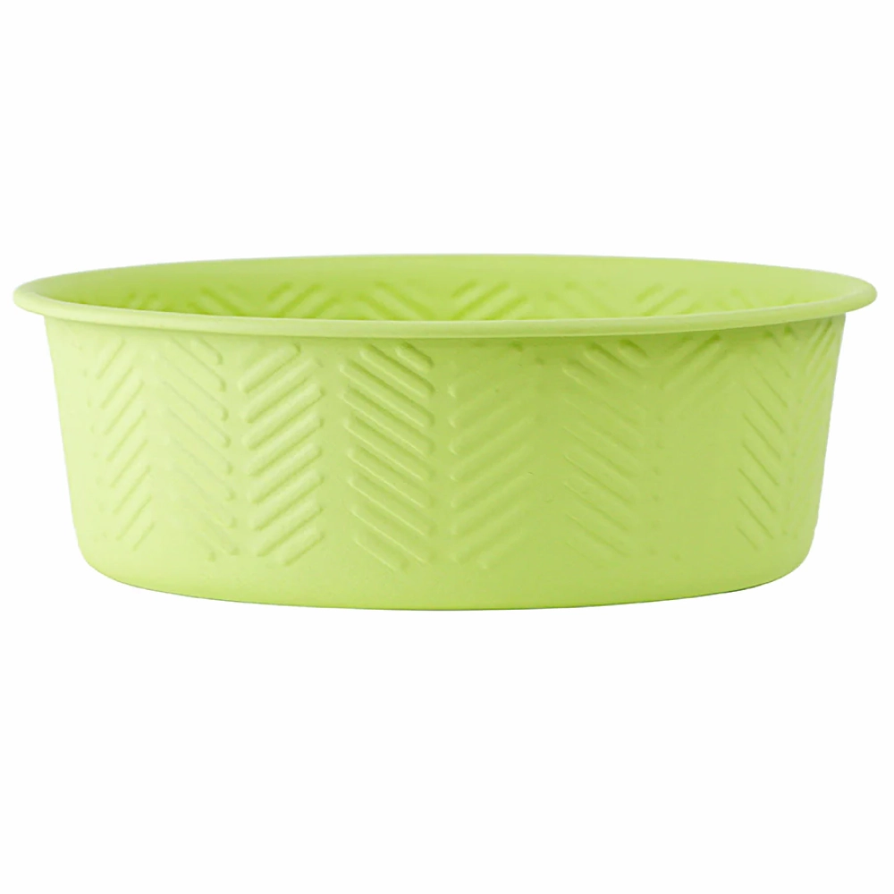 Pawpourri Premium Chevron Emboss Bowl for Dogs and Cats (Green)