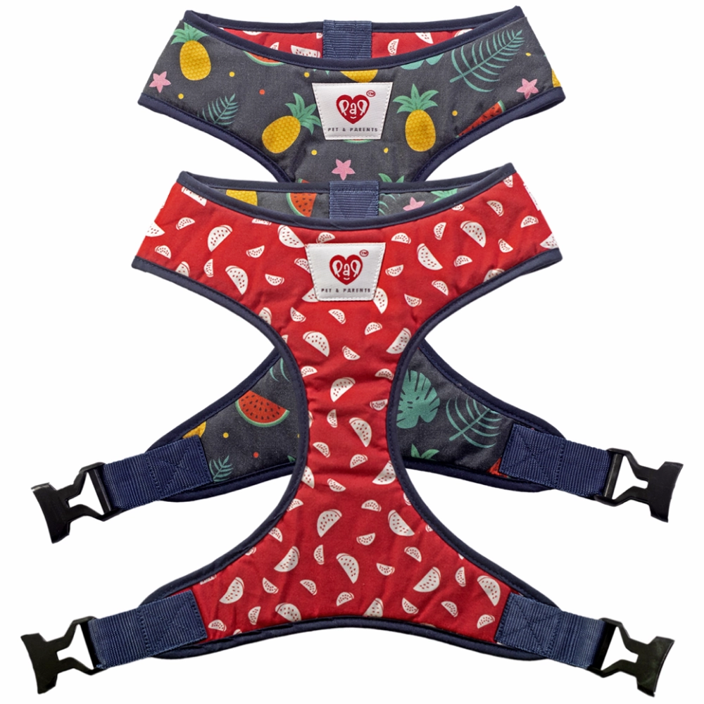 Pet And Parents Floral Watermelon Reversible Harness for Dogs