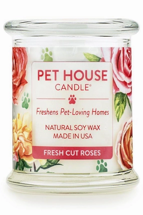 Pet House Fresh Cut Roses Soy and Essential Oil Candle