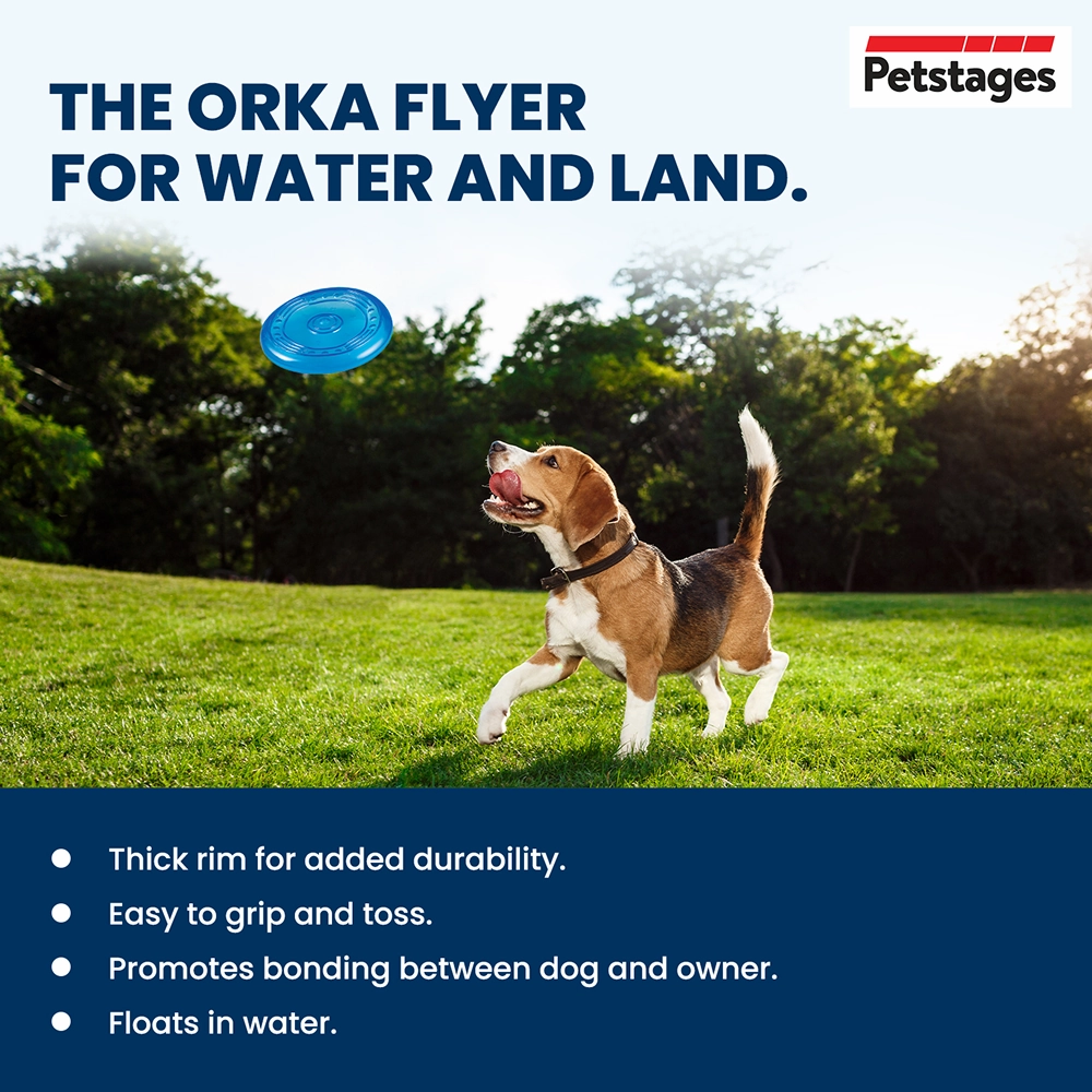 Petstages Orka Flyer Toy for Dogs (Blue)