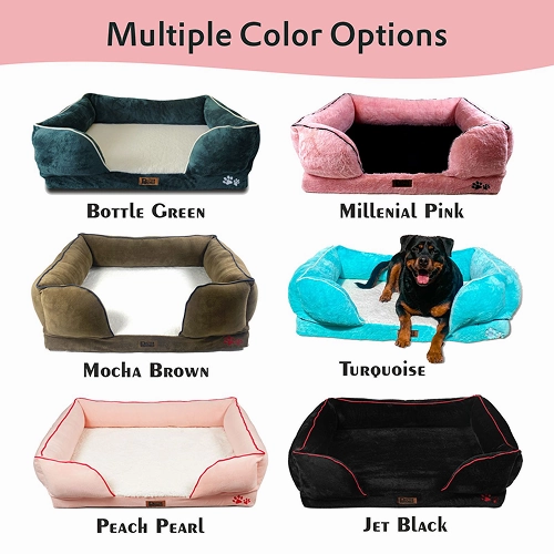 Petter World Ultra Luxury Micro Fur Orthopedic Sofa Bed for Dogs (Millennial Pink)