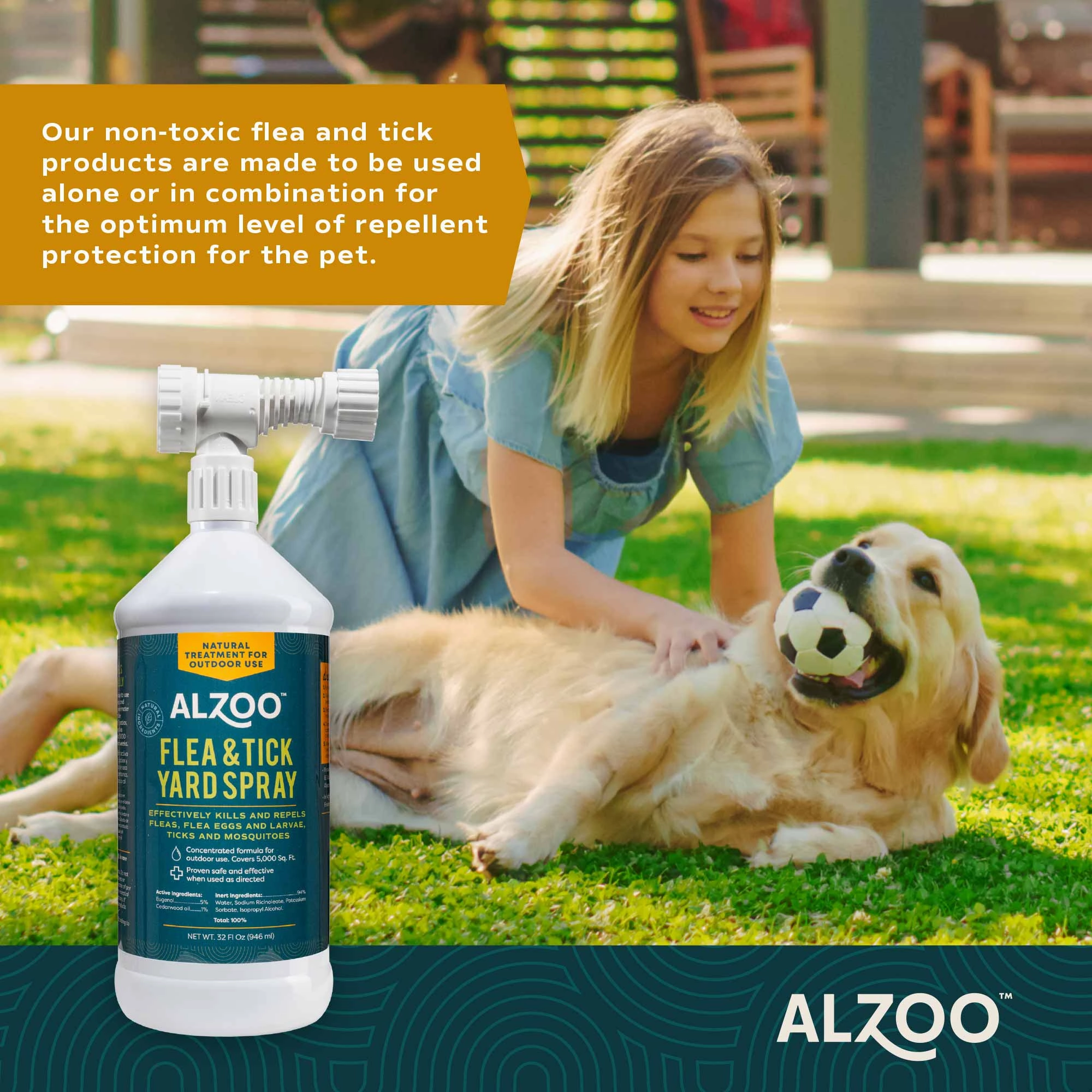 Plant-Based Natural Flea & Tick Yard Spray, 32 oz
