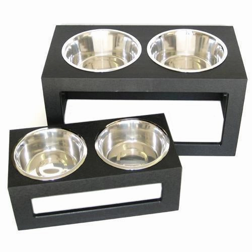 Porchside Outdoor Double Dog Diner Black