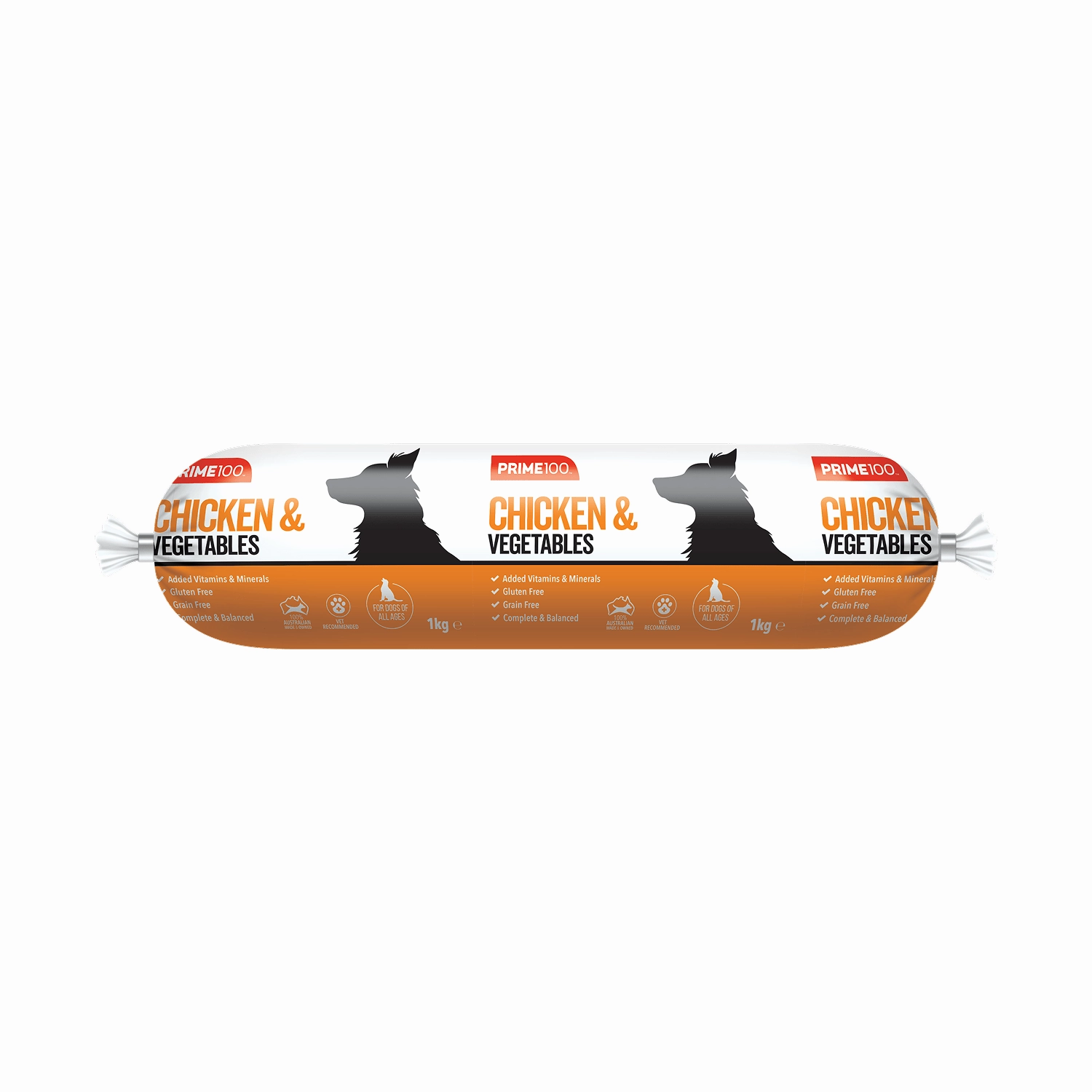 Prime100 Dog Food Roll Chicken & Vegetables