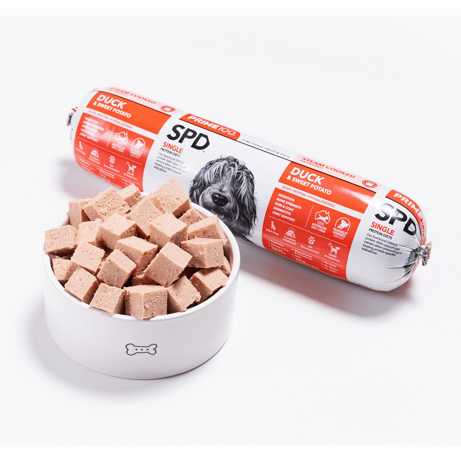 Prime100 Dog Food Roll SPD Duck & Sweet Potato