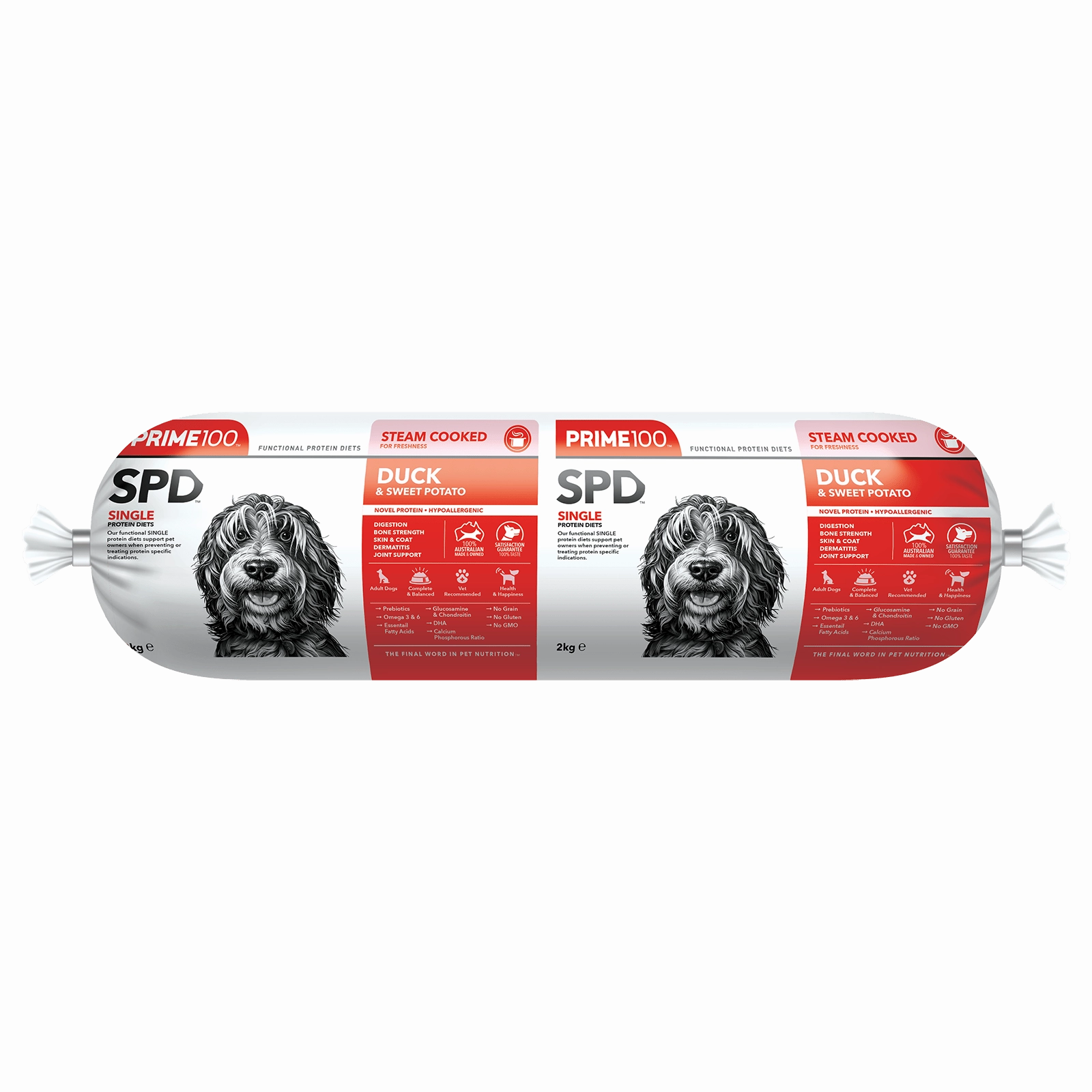 Prime100 Dog Food Roll SPD Duck & Sweet Potato