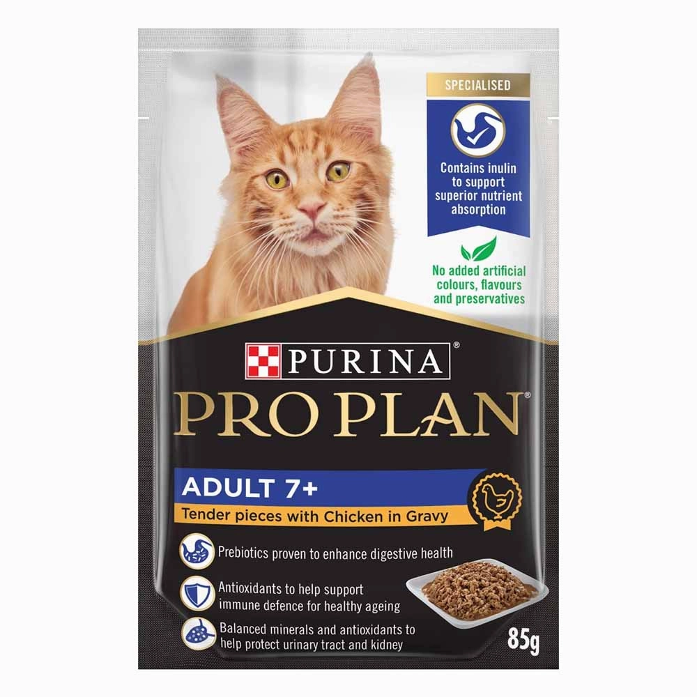 Pro Plan Chicken In Gravy Adult 7  Pouch Cat Food 85g x 12
