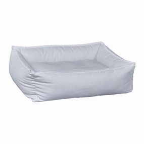 Pure White Linen Blend B Lounge Dog Bed