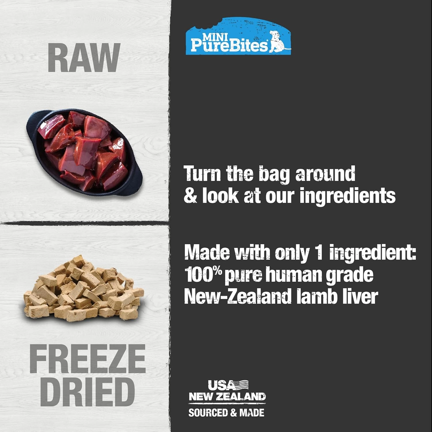 PureBites Freeze Dried Mini Training Treats - Lamb Liver 68g