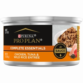 Purina Pro Plan Complete Essentials Adult Chicken, Tuna & Wild Rice in Sauce Entree Canned Cat Food