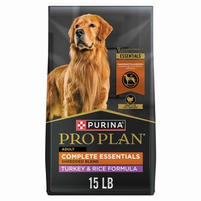 Purina Pro Plan Complete Essentials Shredded Blend Turkey and Rice Dog Food Dry Formula with Probiotics for Dogs