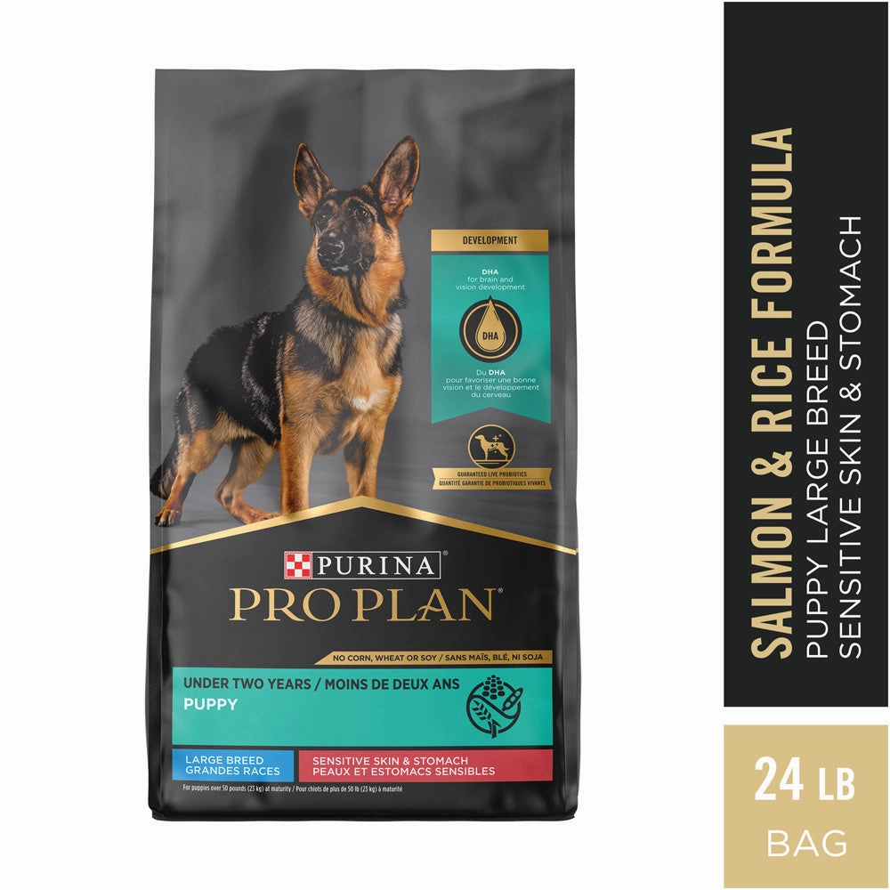 Purina Pro Plan Development Sensitive Skin & Stomach Salmon & Rice With Probiotics Large Breed Dry Puppy Food