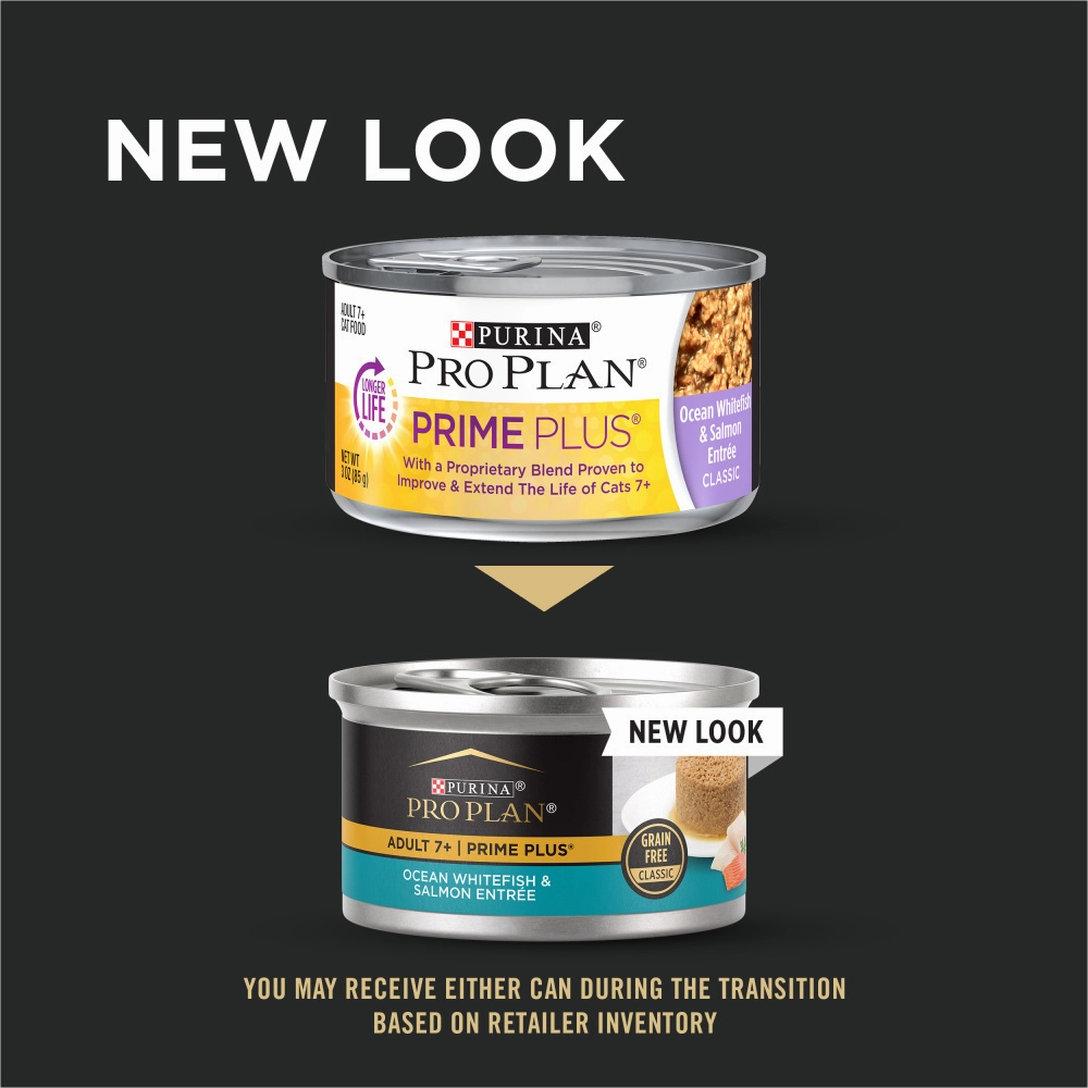 Purina Pro Plan Prime Plus 7  Ocean Whitefish & Salmon Entree Classic Canned Cat Food