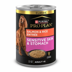 Purina Pro Plan Sensitive Skin and Stomach Dog Food Wet Classic Pate Salmon and Rice Entre