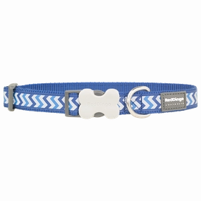 Red Dingo Dog Reflective Ziggy Collar Blue L