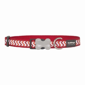 Red Dingo Dog Reflective Ziggy Collar Red 15mm