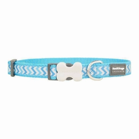 Red Dingo Dog Reflective Ziggy Collar Turquoise S 12mm