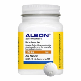 Rx Albon (sulfadimethoxine) Tablets for Dogs & Cats