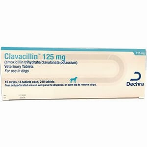 Rx Clavacillin (amoxicillin trihydrate/clavulanate potassium) Tablets for Dogs