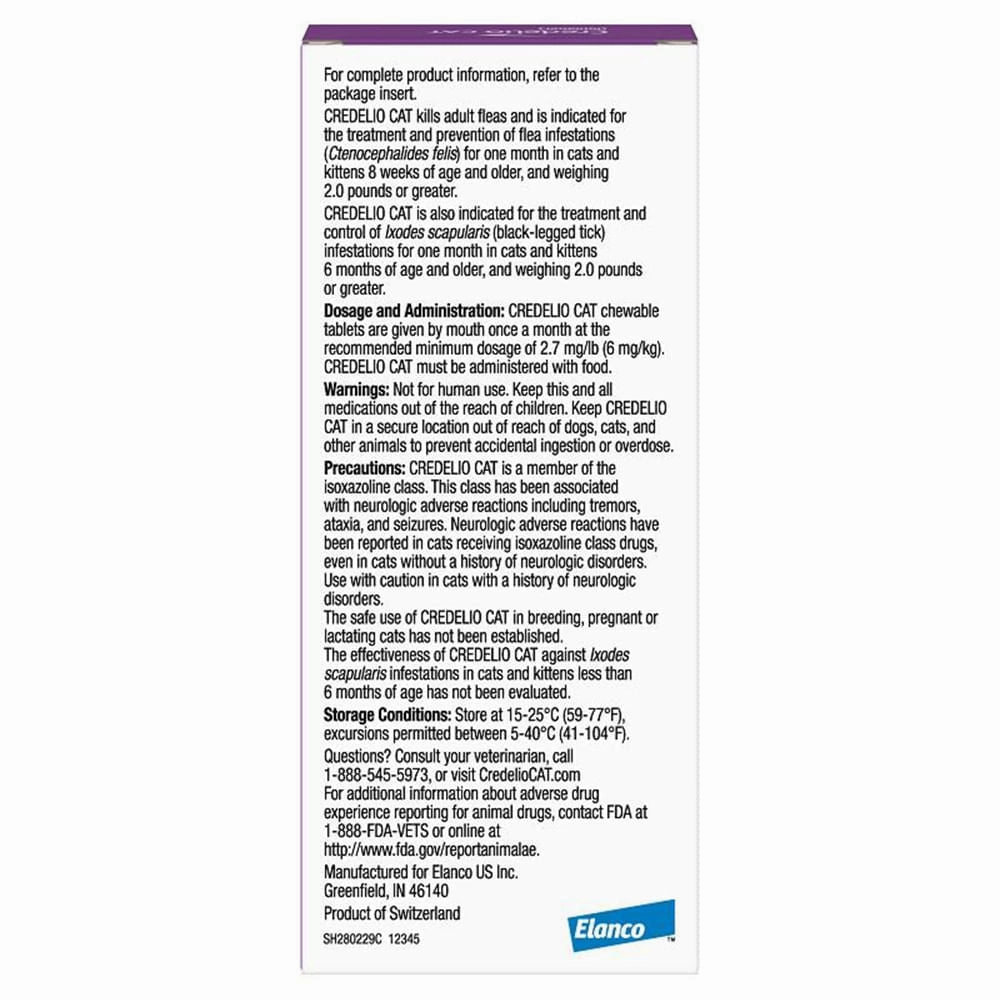Rx Credelio Tablets for Cats