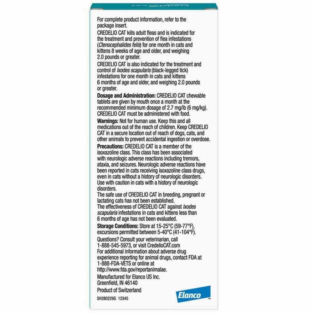 Rx Credelio Tablets for Cats