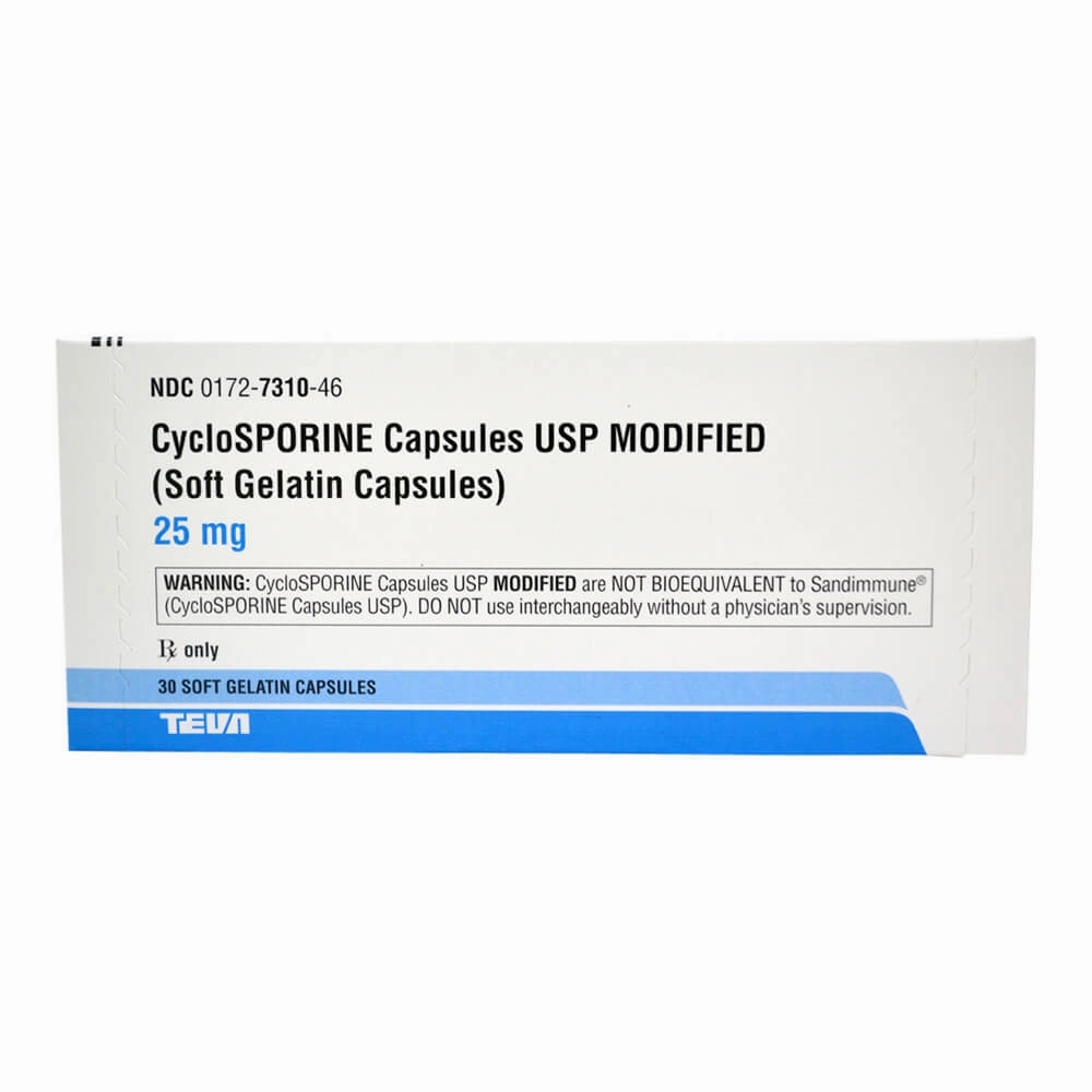 Rx CycloSPORINE Capsules modified for Dogs & Cats, 30 Gel Capsules