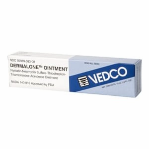 Rx Dermalone (nystatin-neomycin sulfate-thiostrepton-triamcinolone acetonide) Ointment for Cats & Dogs