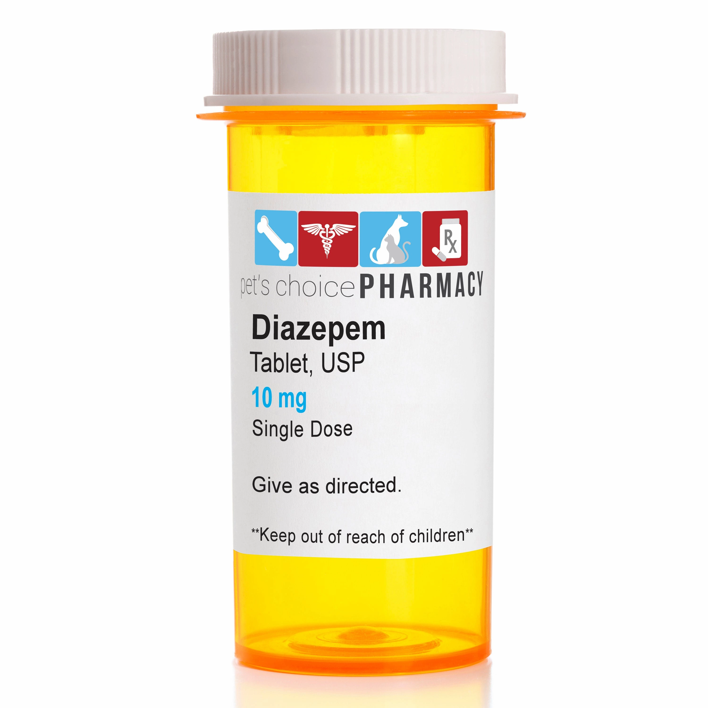 Rx Diazepam (Generic) Tablets for Dogs & Cats, 10mg