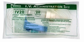 Rx Dripvet IV Set, 20 drop (72 inch) Not Vented-with Needle-1 Port