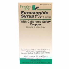 Rx Furosemide Syrup for Dogs & Cats, 10 mg x 60 ml bottle